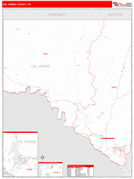 Val Verde County, TX Digital Map Red Line Style